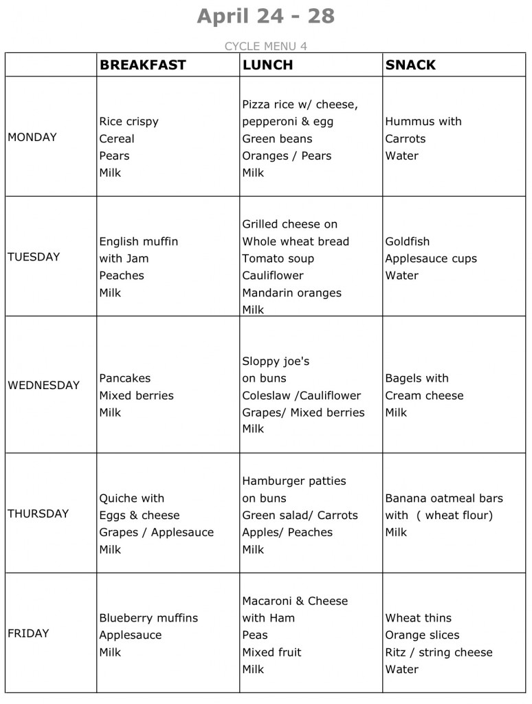 Lunch Menus